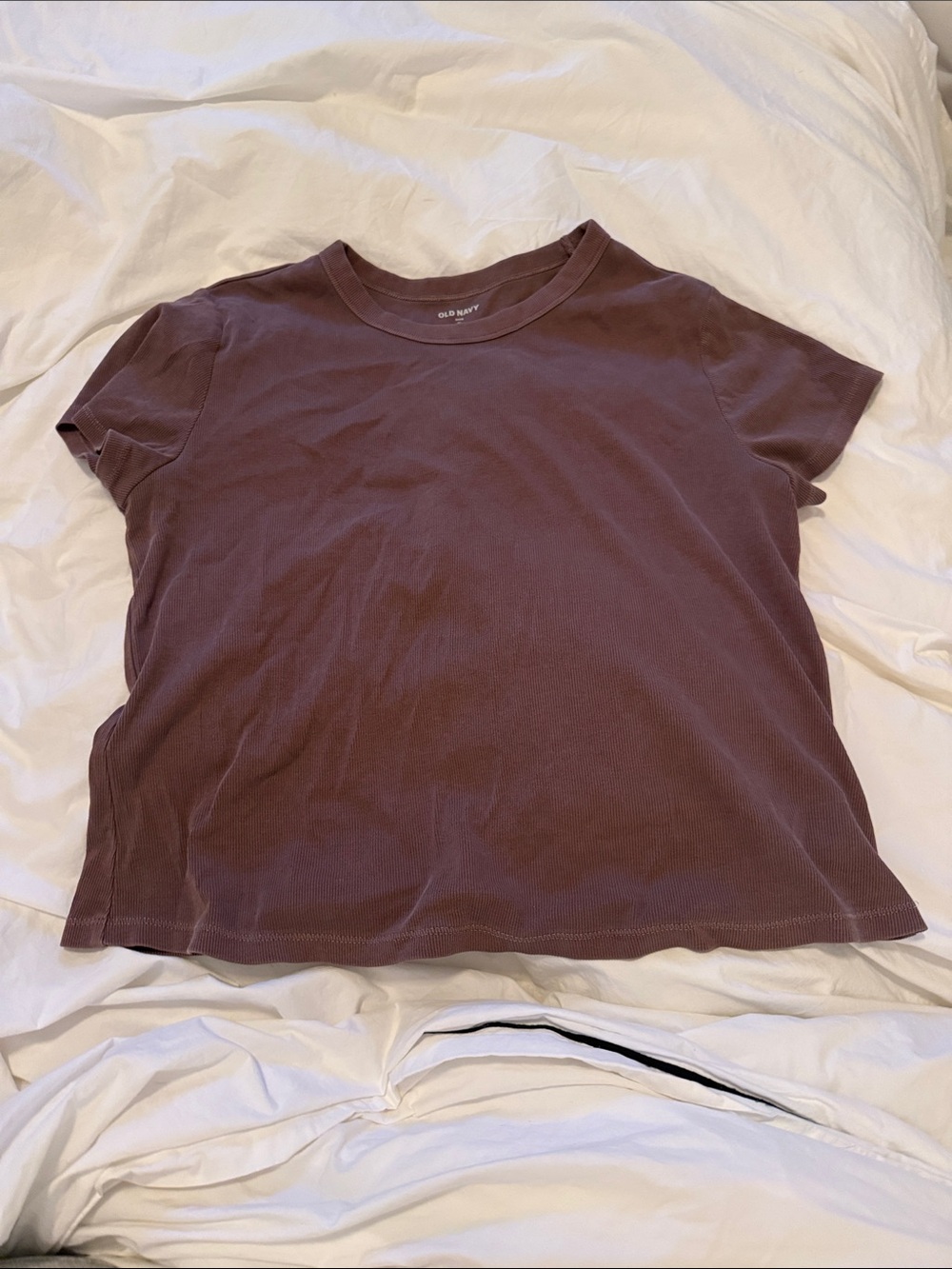 Old Navy Brown Snug Ribbed Crewneck Tee
